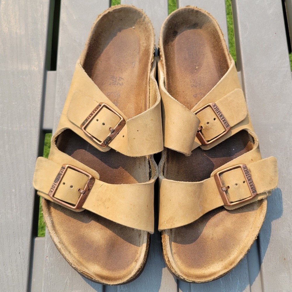 Birkenstock Arizona Two Strap Sandals Tan Brown Nubuck Suede Size M 9 W 11 EU 42 - Picture 11 of 11